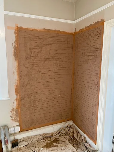 Skim coat corner walls picture rail