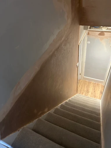 Stairwell walls skimmed