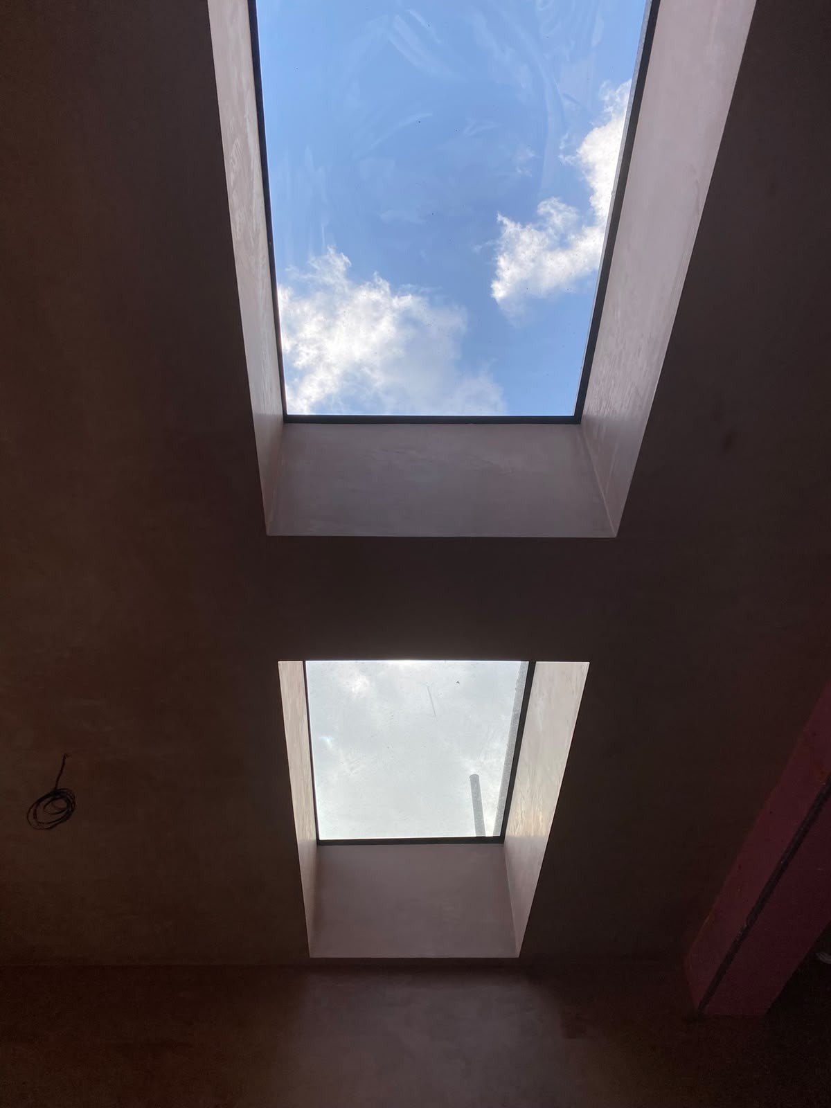 Rooflight reveals skimmed, after