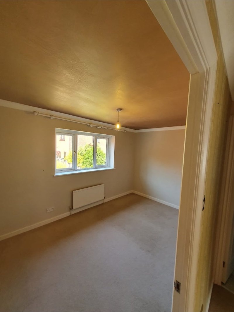 Bedroom ceiling skimmed smooth, after
