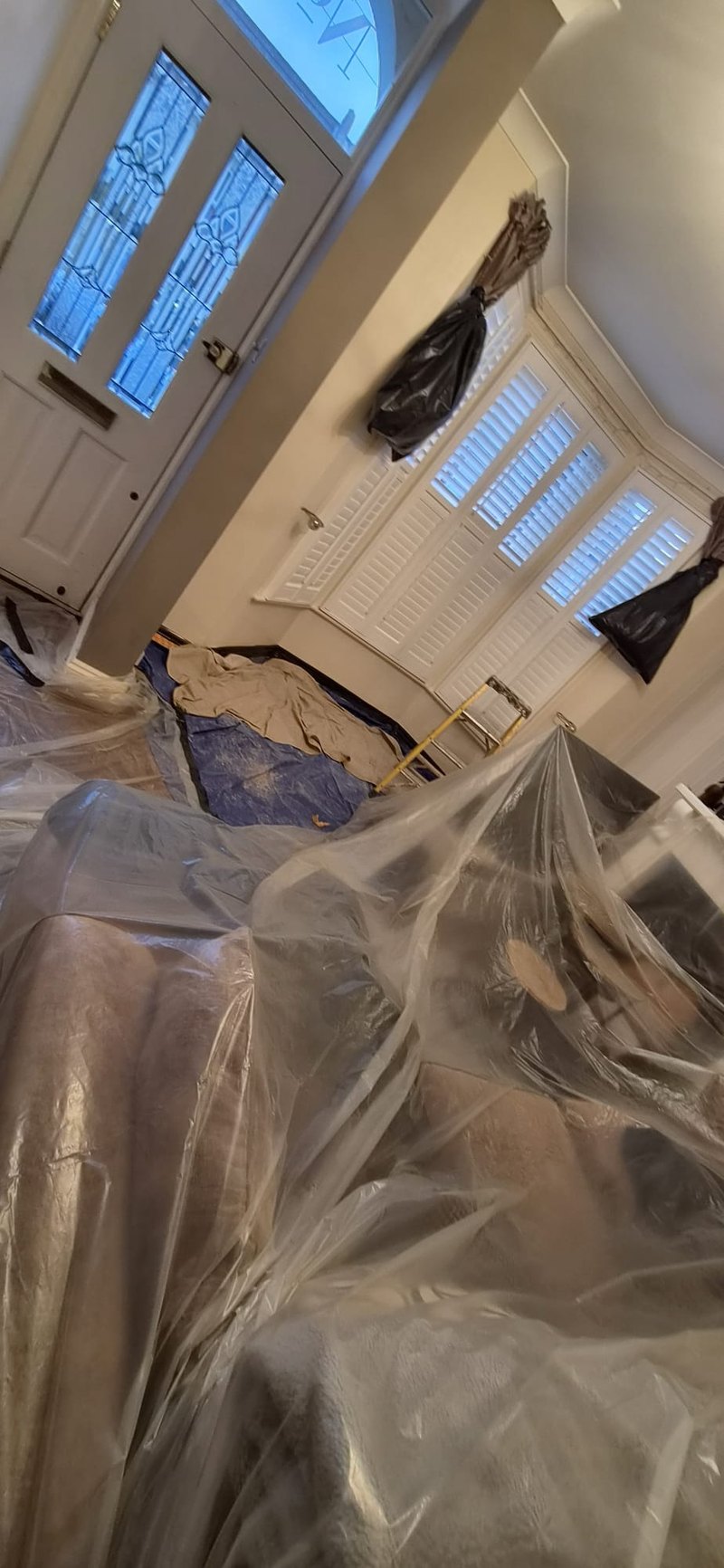 Hallway sheeted, during