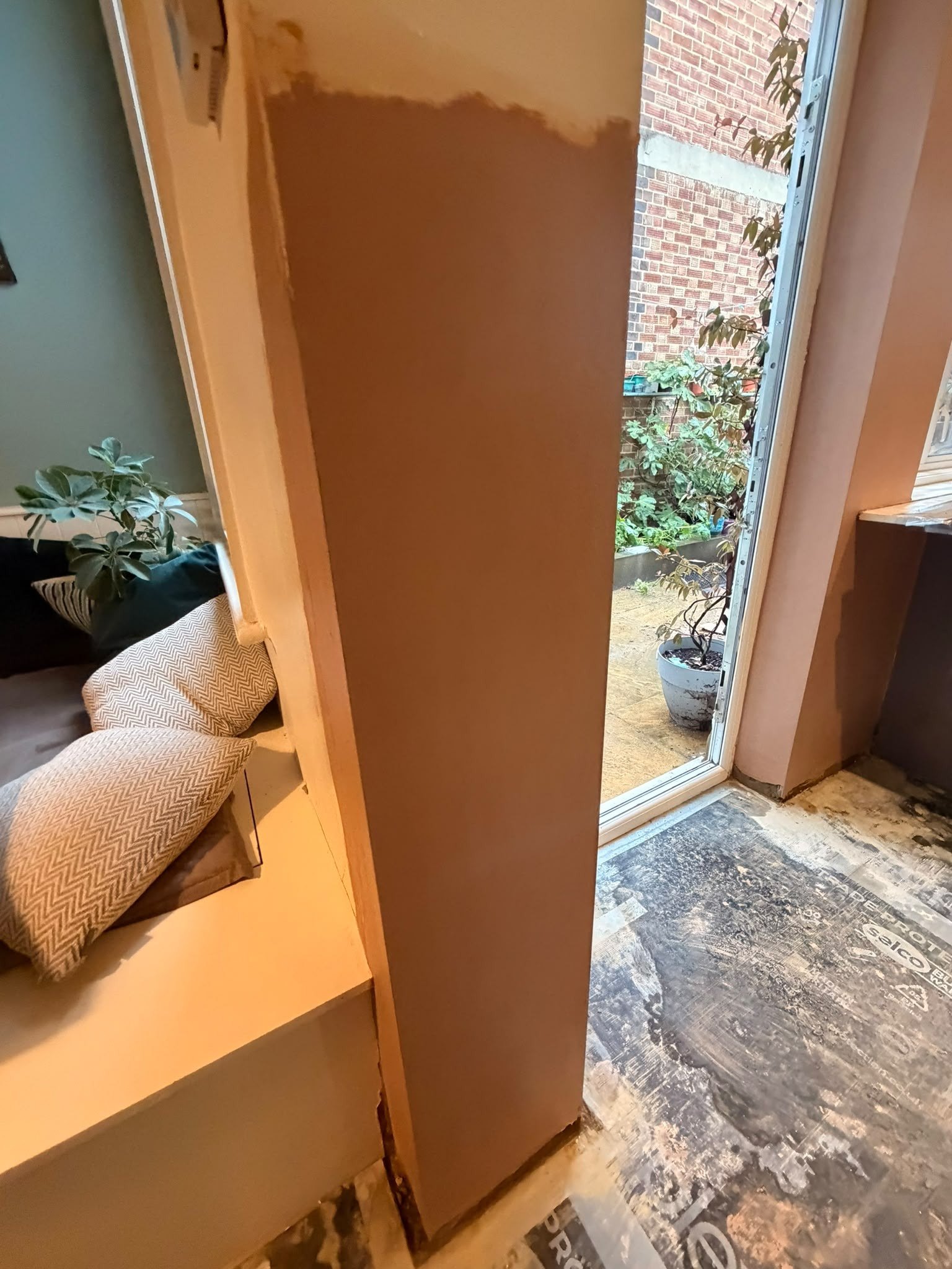 Door pier by bench skimmed, after