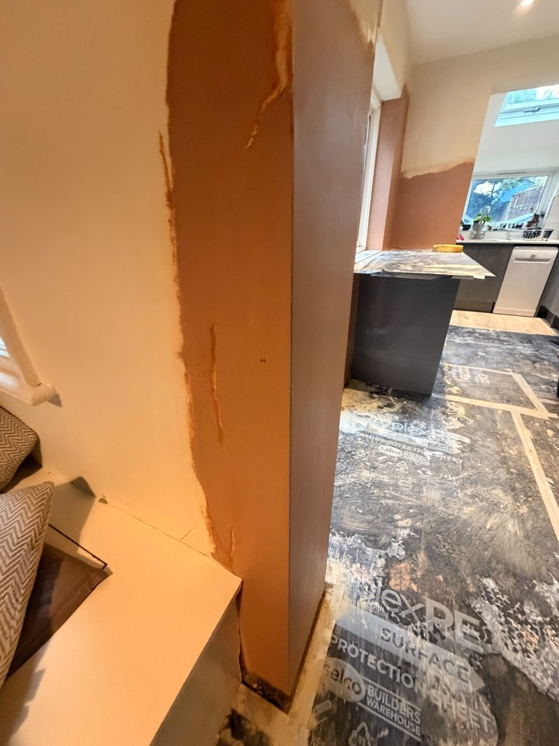 Door pier skimmed and feathered in, after