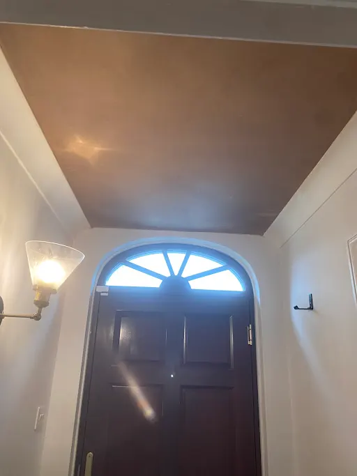 Hallway ceiling skimmed arched front door