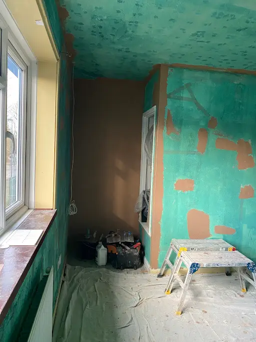 Bedroom PVA prep window wall