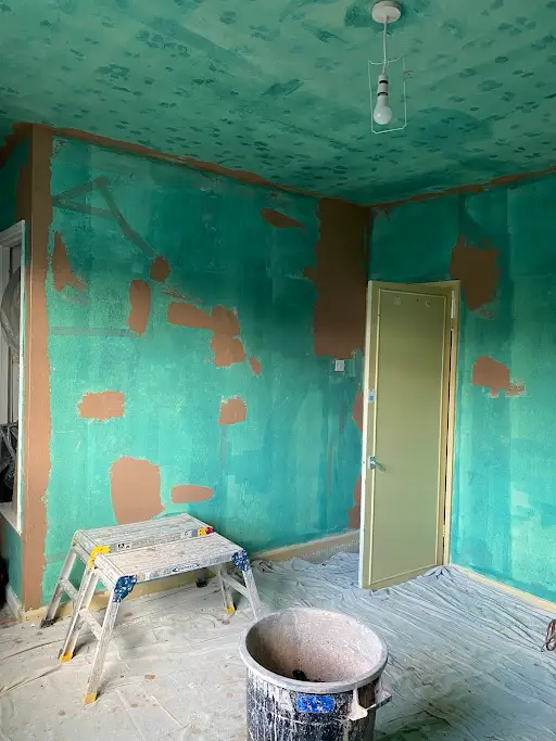 Bedroom PVA prep door wall