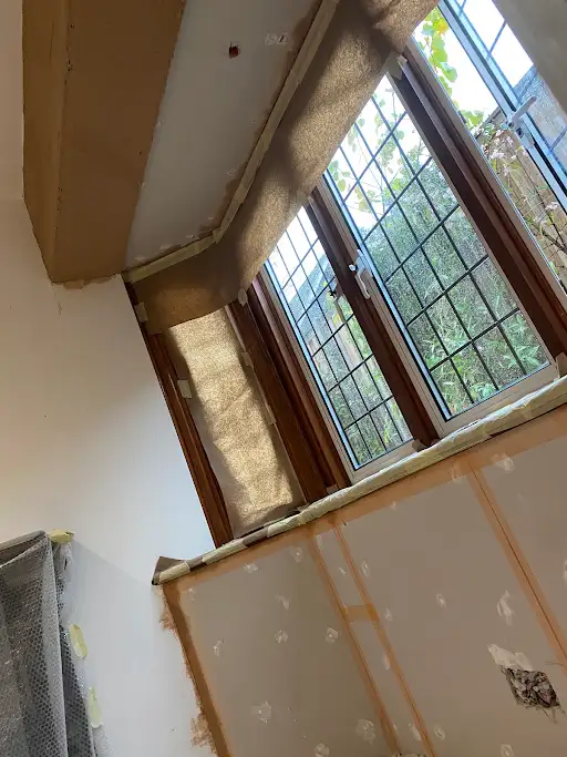 Bay window boarding detail close up