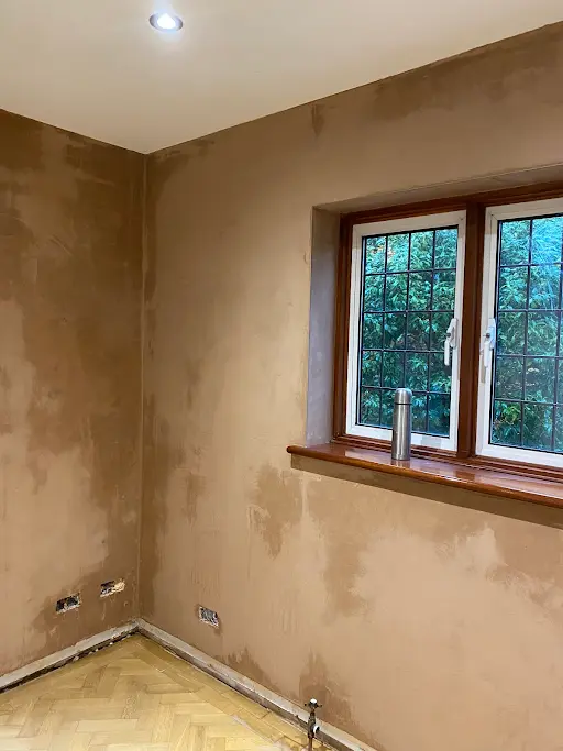 Leaded window room skimmed walls, after